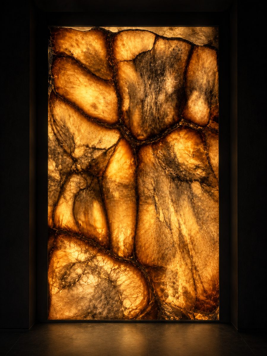 Alabaster in museum light