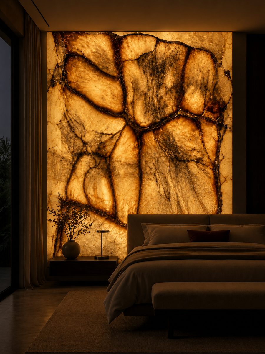 Alabaster in night light