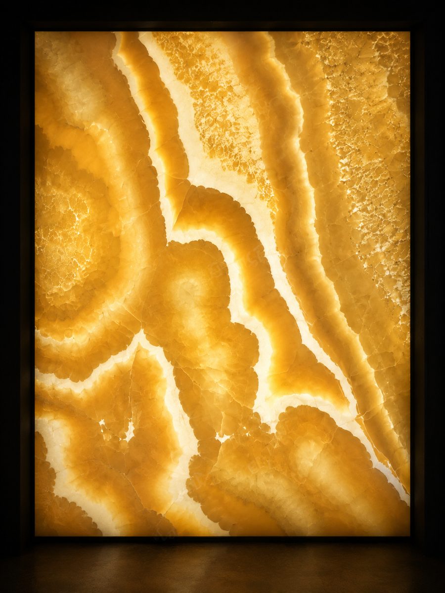 Alabaster Onyx in museum light
