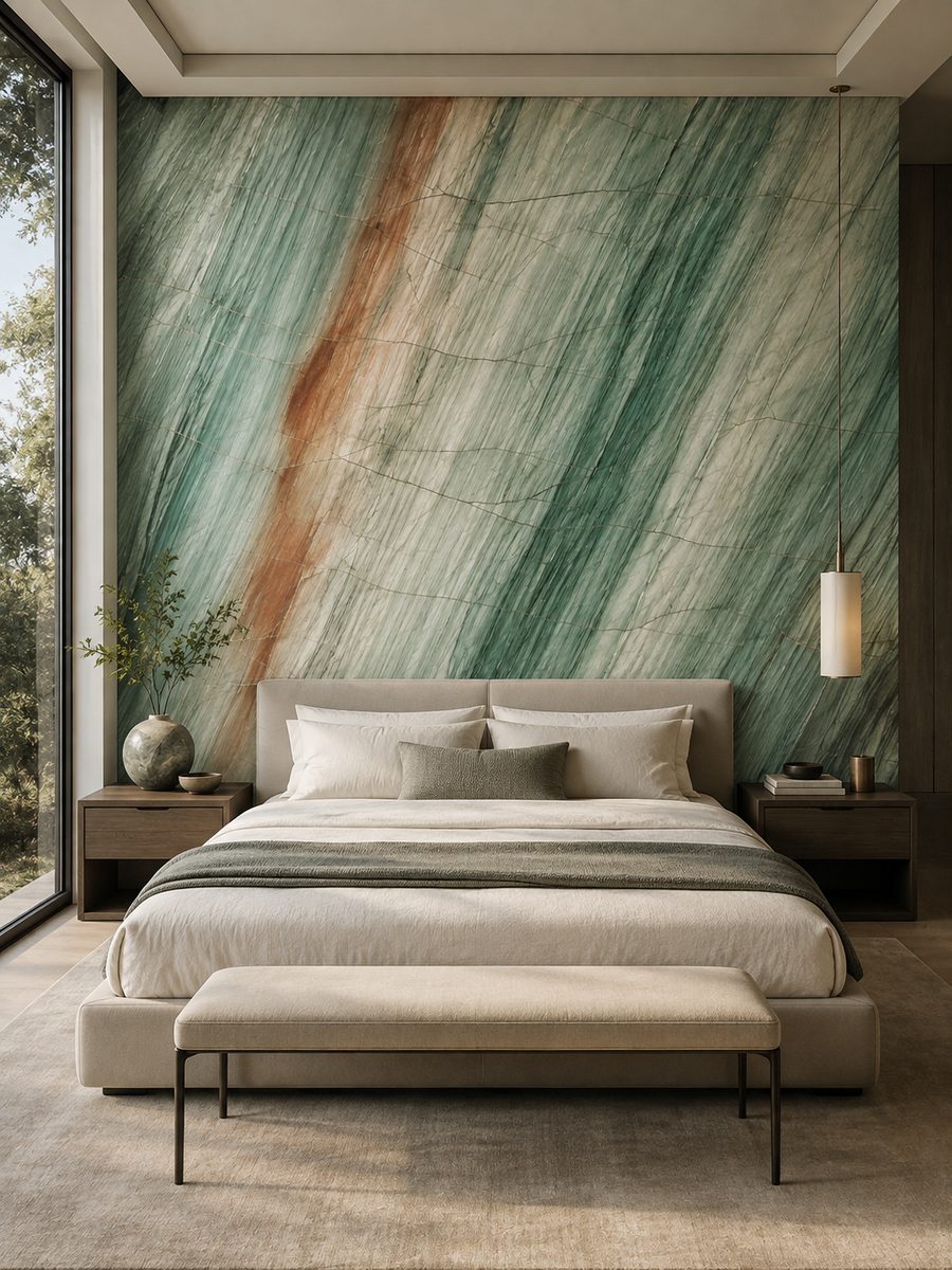 Aquarela Green Exotic Quartzite in day light