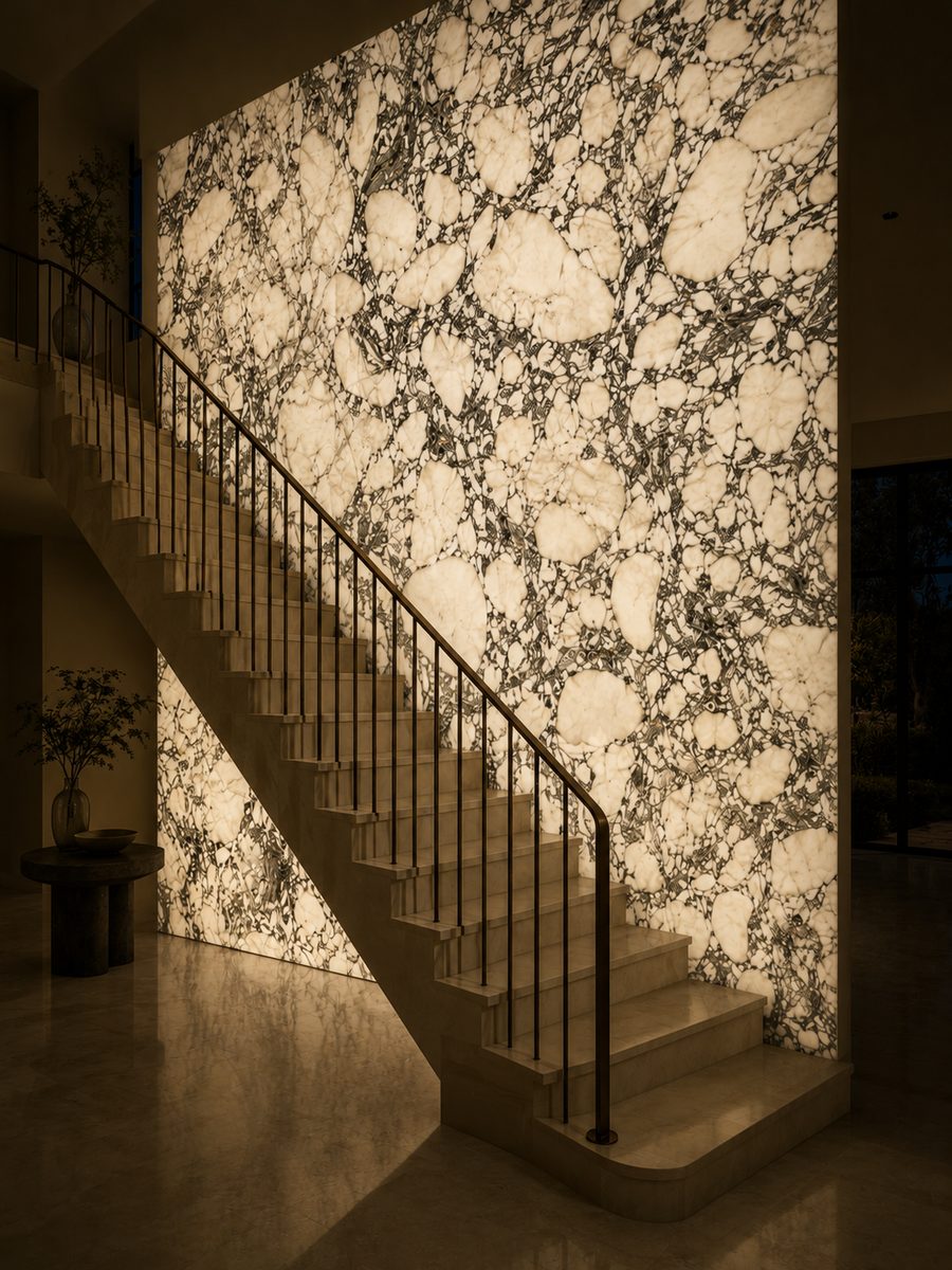 Arabescato Cervaiole in night light