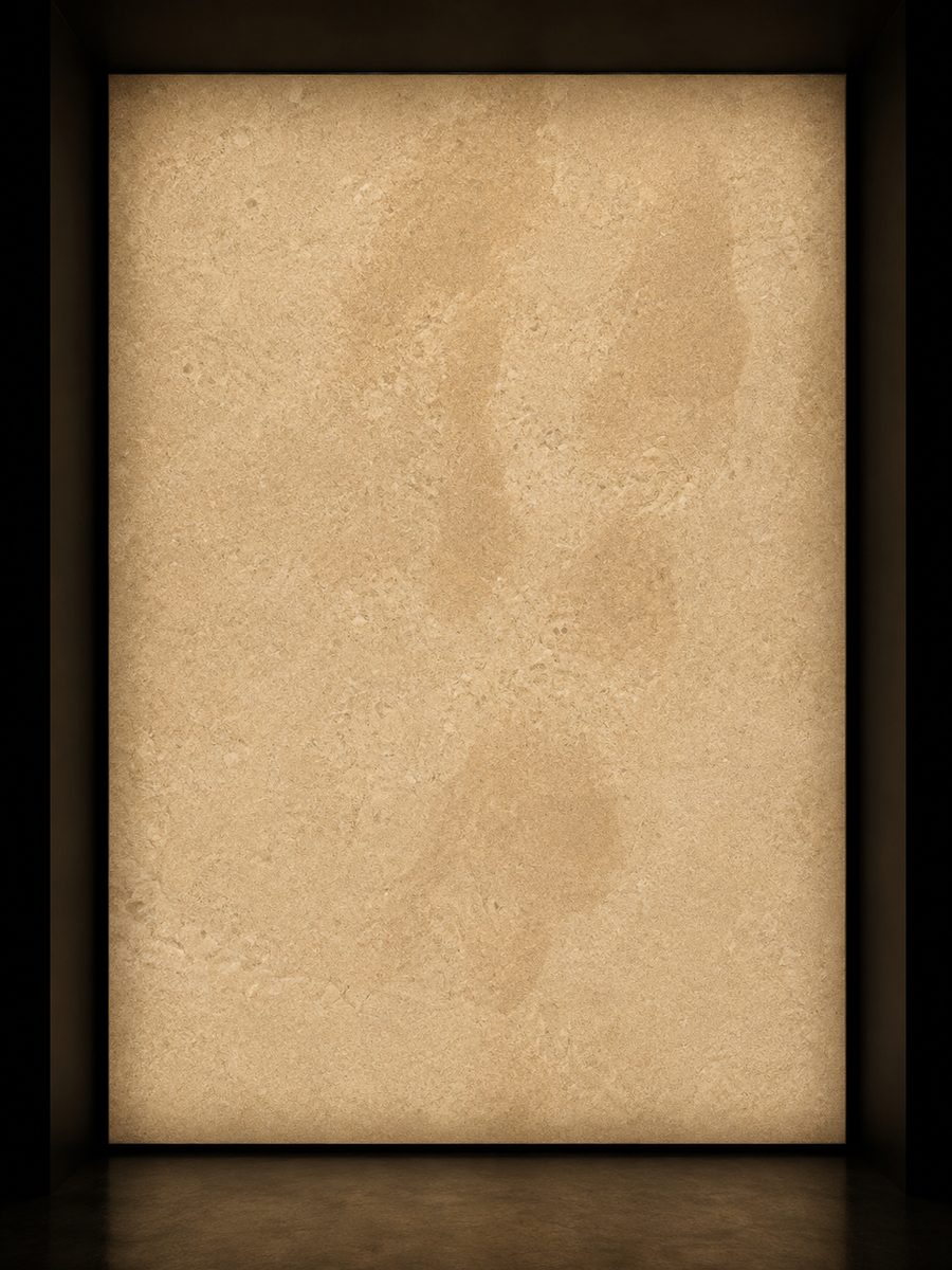 Beige Atlas in museum light