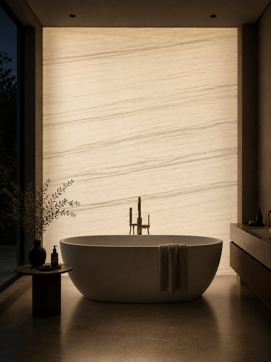 Bianco Dolomite in night light