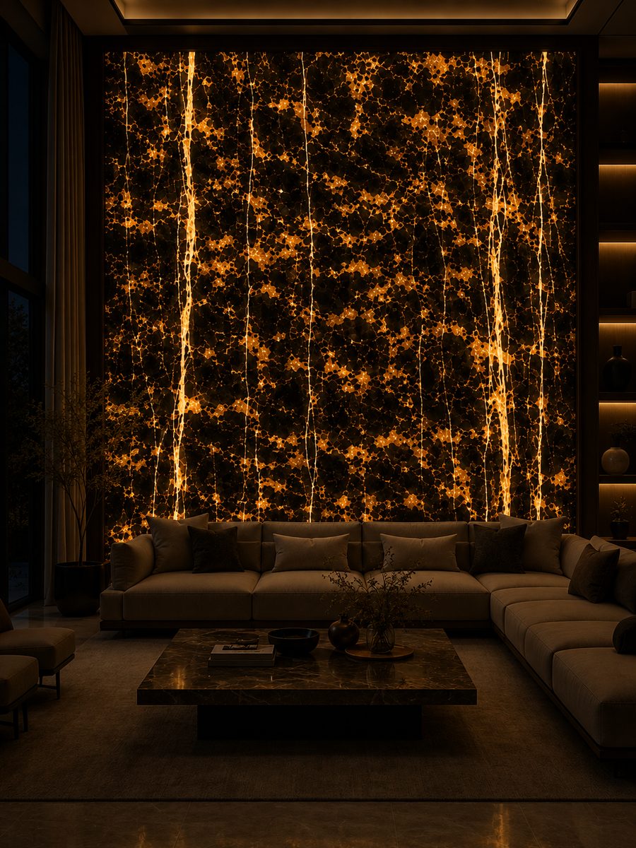 Black & Gold Pakistan in night light