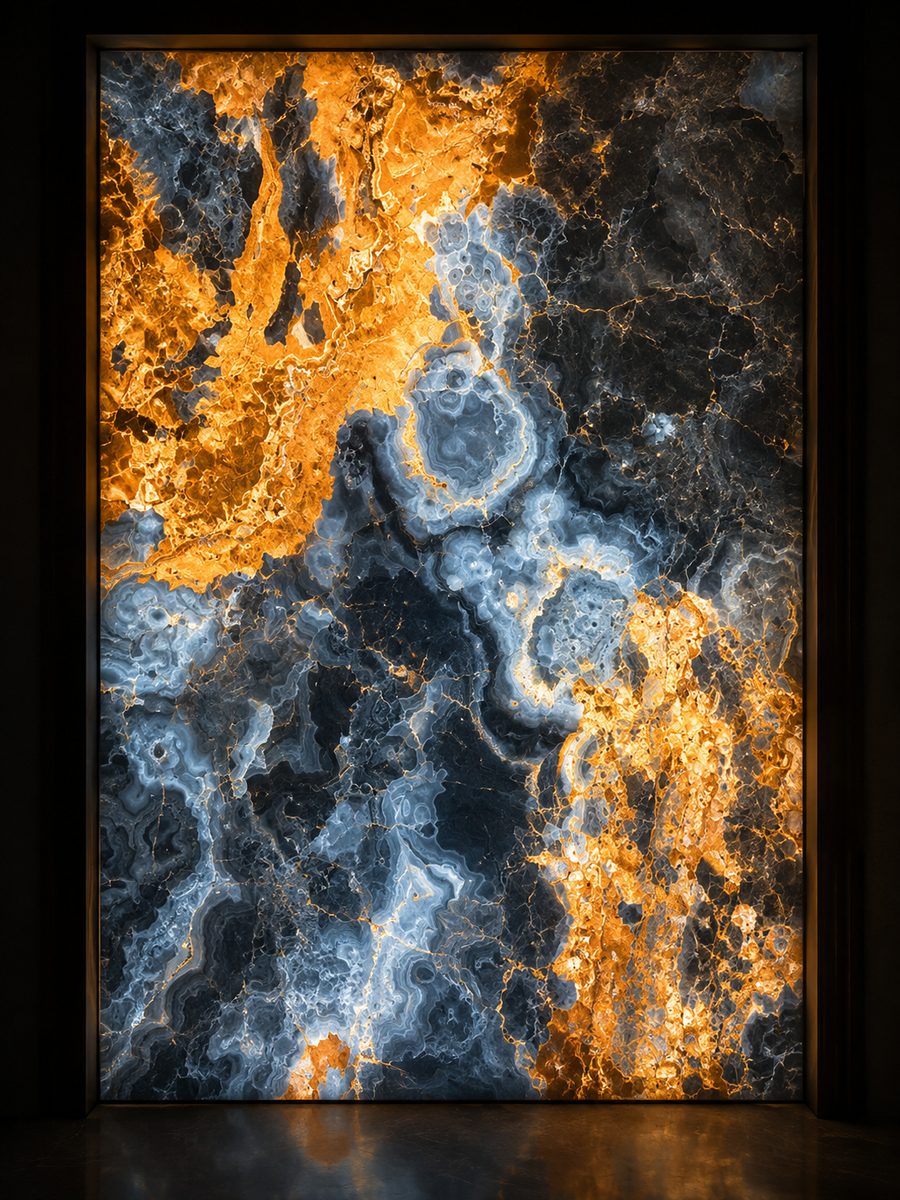Blue Amber Composite in museum light