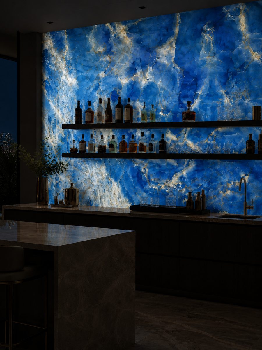Blue Onyx Azul Onyx in night light
