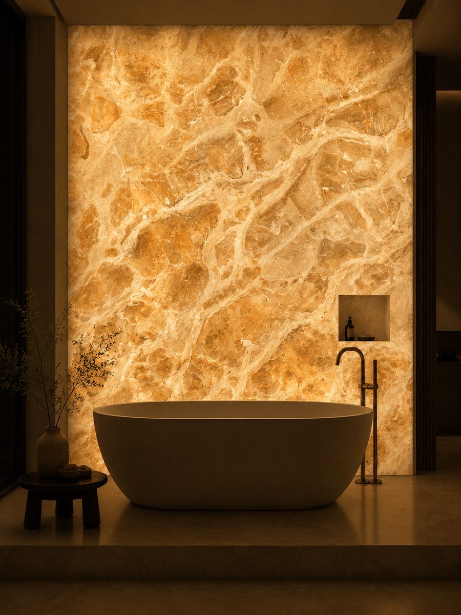 Breccia Oniciata in night light