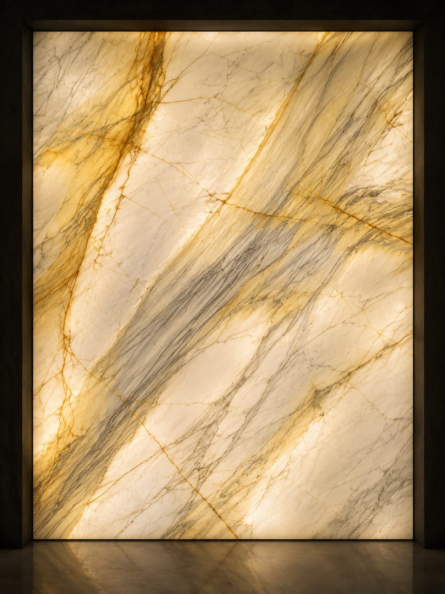 Calacatta Gold in museum light