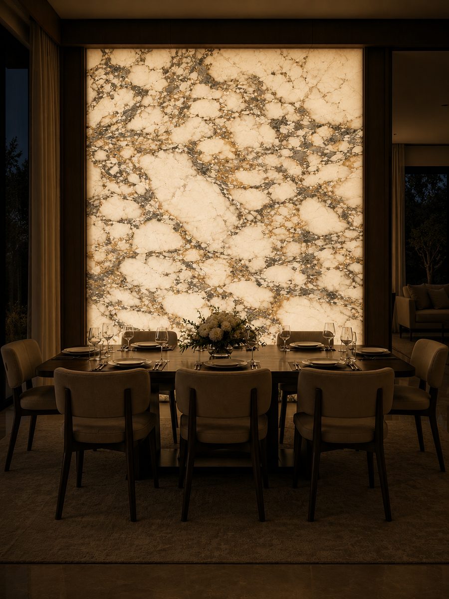 Calacatta Monet in night light