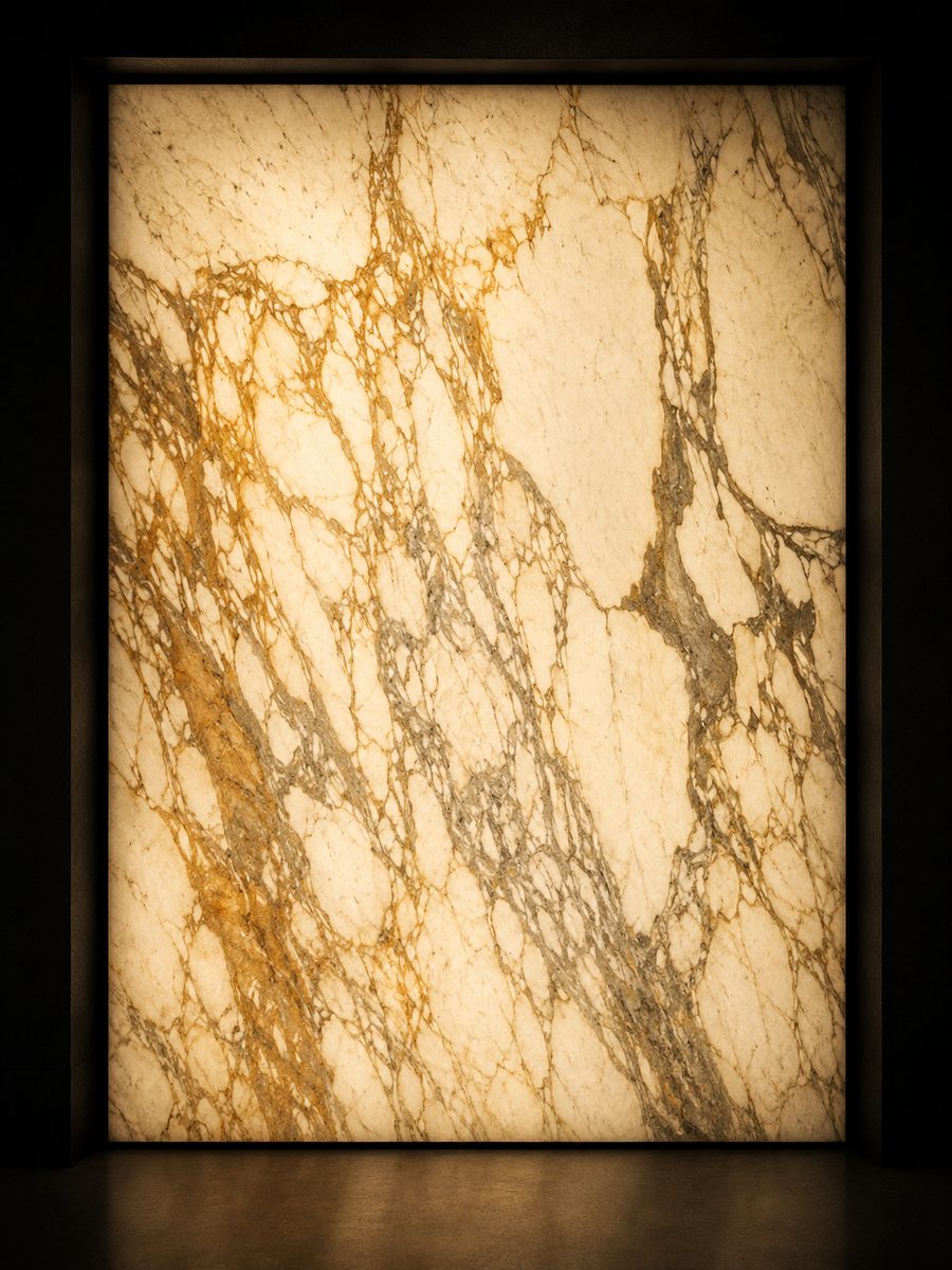 Calacatta Oro Extra in museum light
