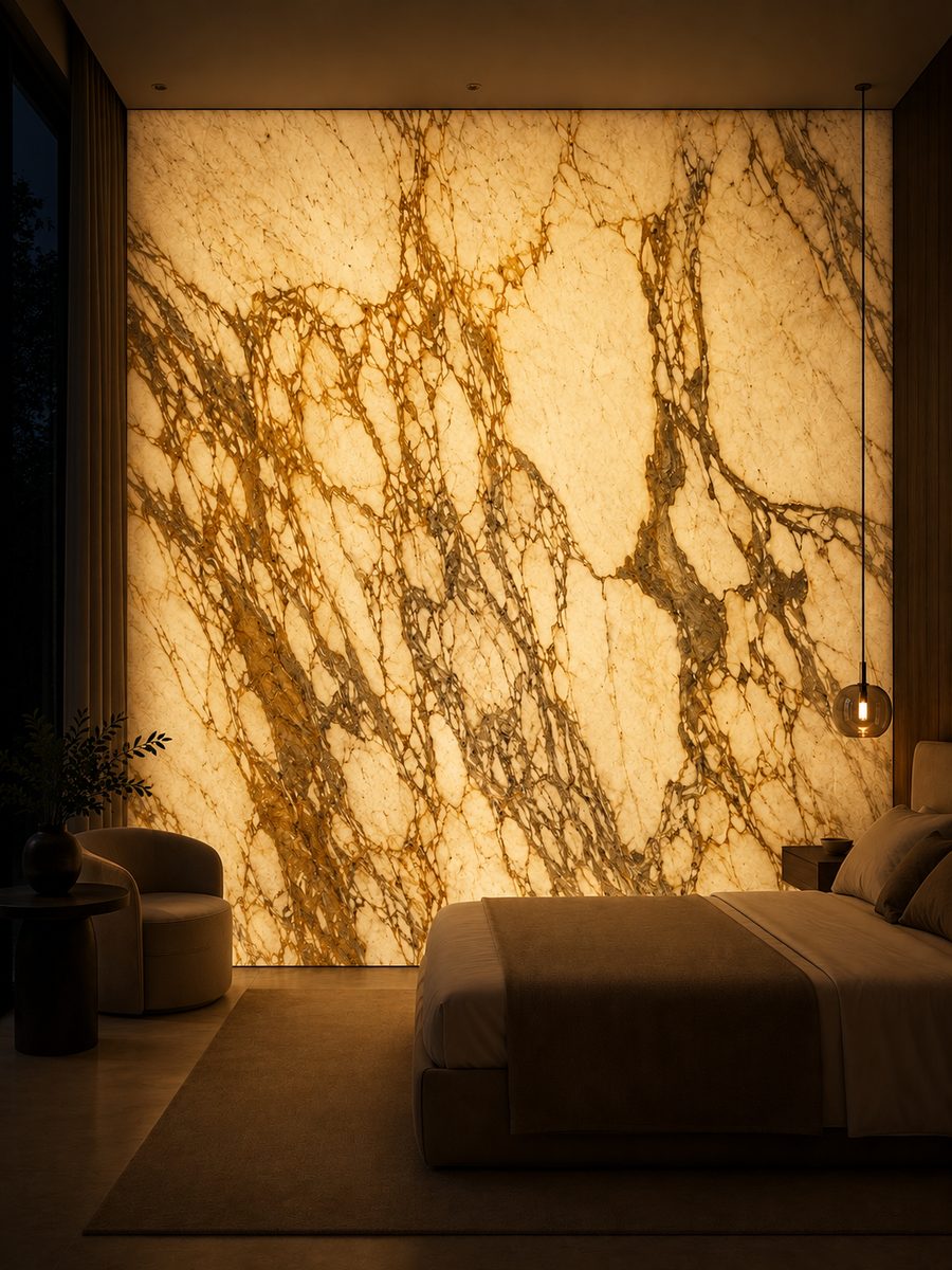 Calacatta Oro Extra in night light