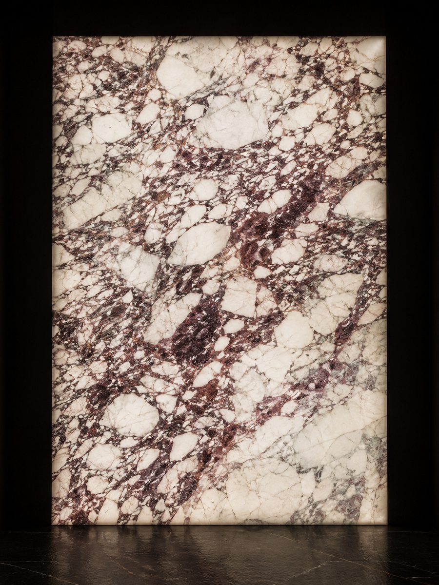 Calacatta Viola in museum light
