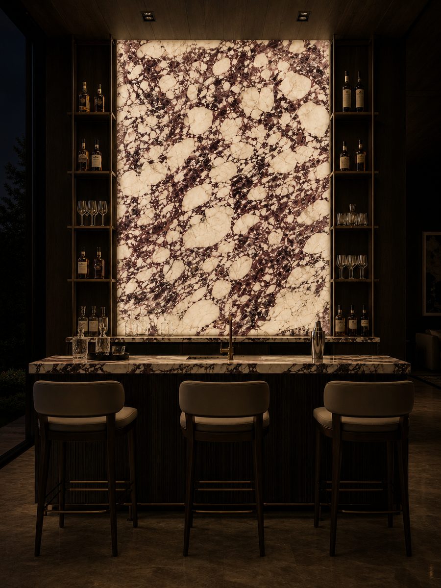 Calacatta Viola in night light