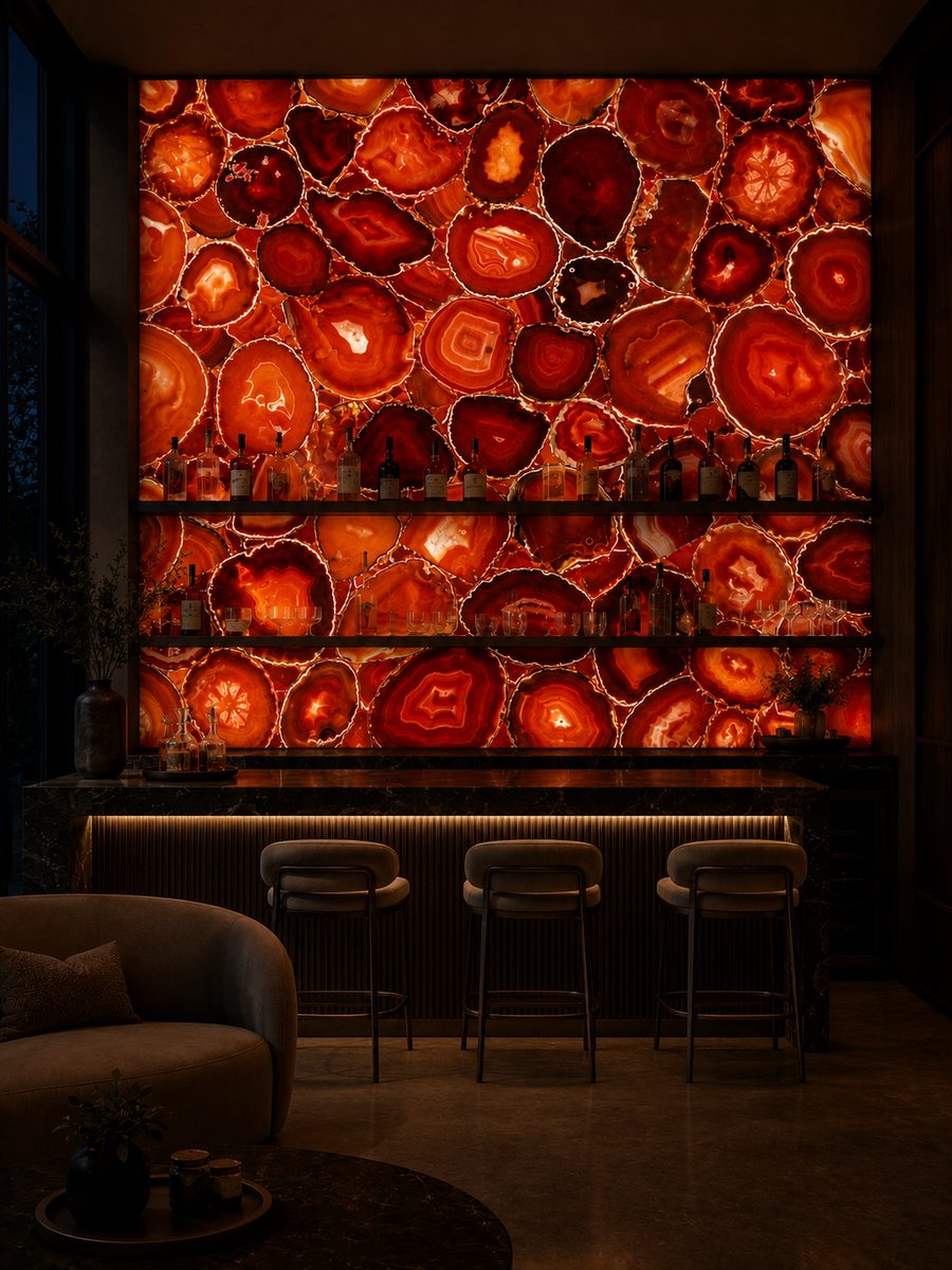 Carnelian in night light