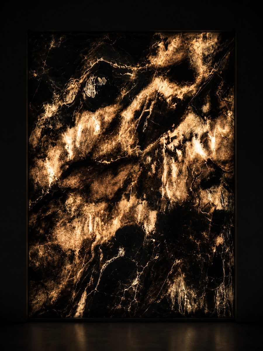 China Black Marble in museum light