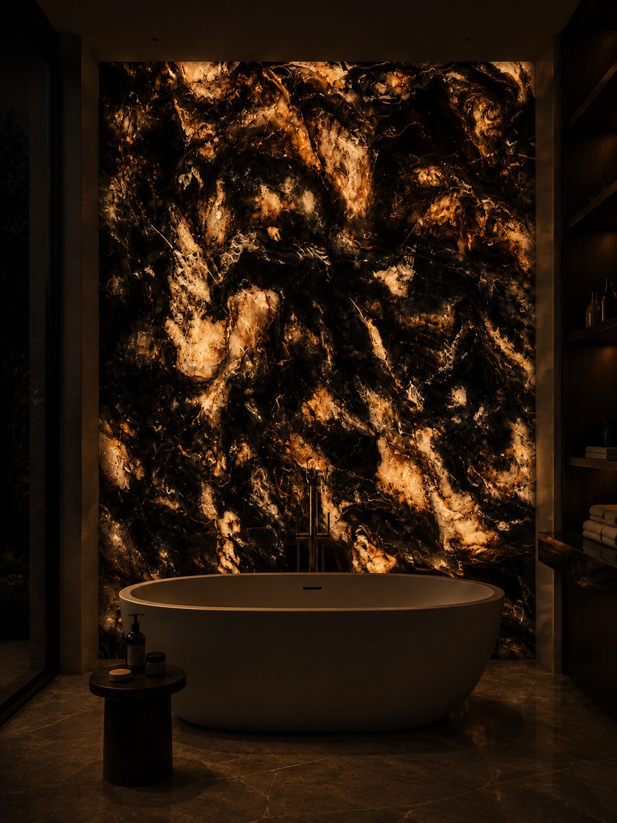 China Black Marble in night light