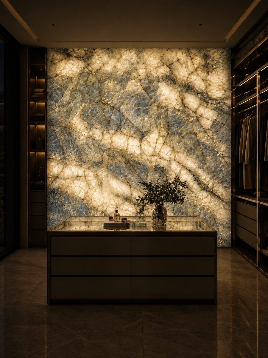 Cielo Sky Quartzite in night light