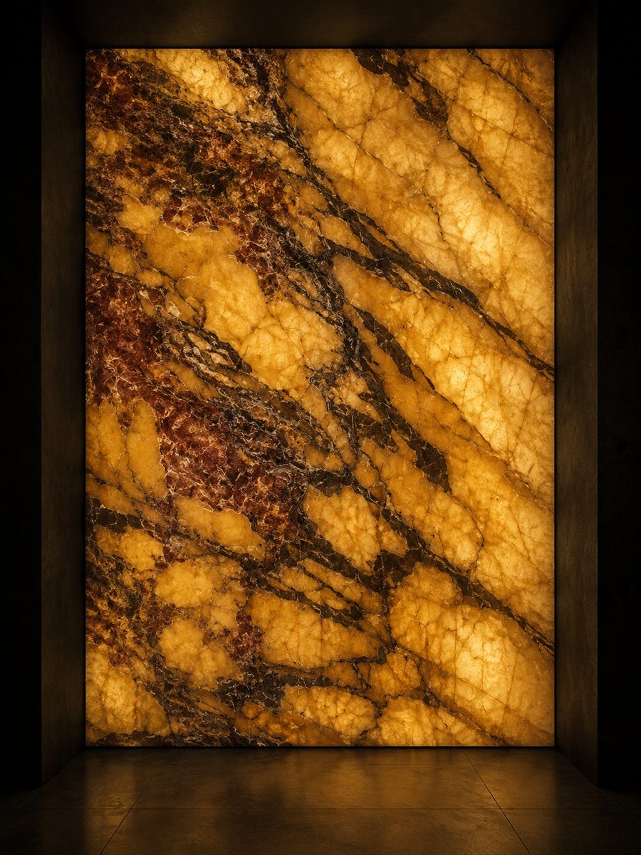 Giallo Siena Broccatello in museum light