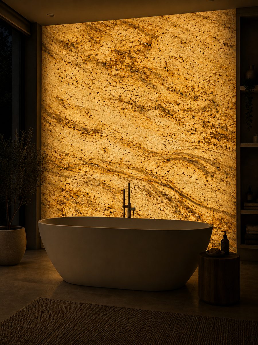 Golden Beige Antique in night light