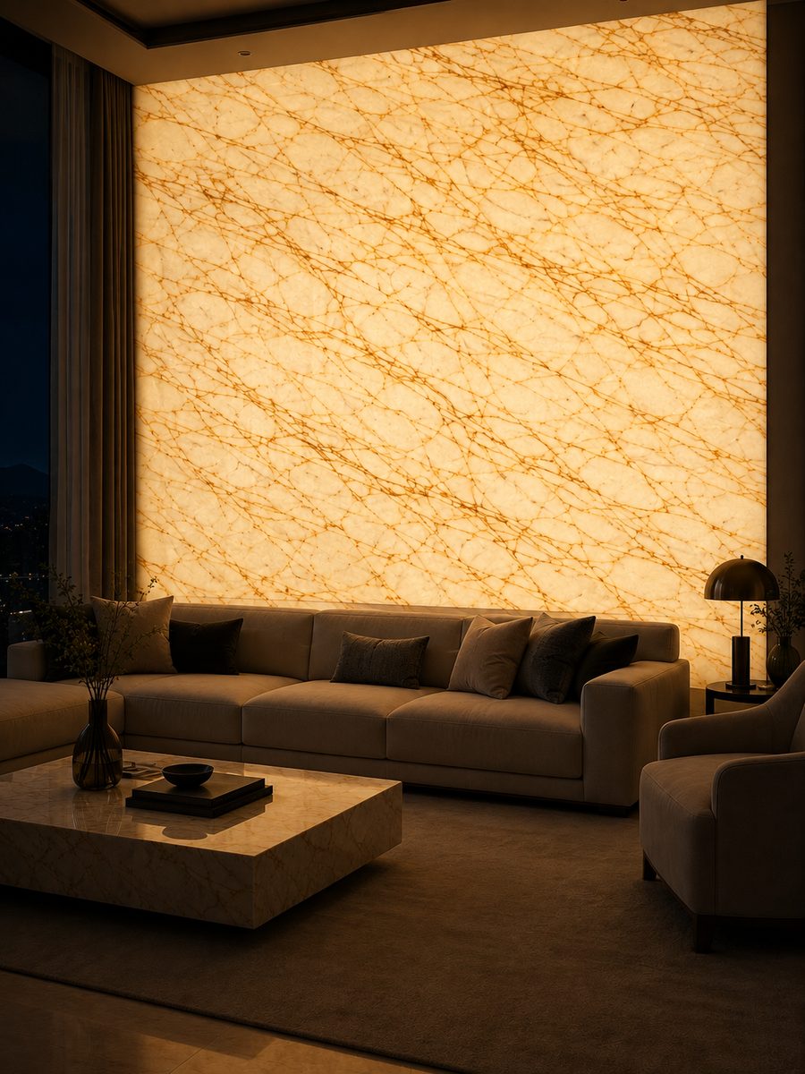 Golden Spider in night light