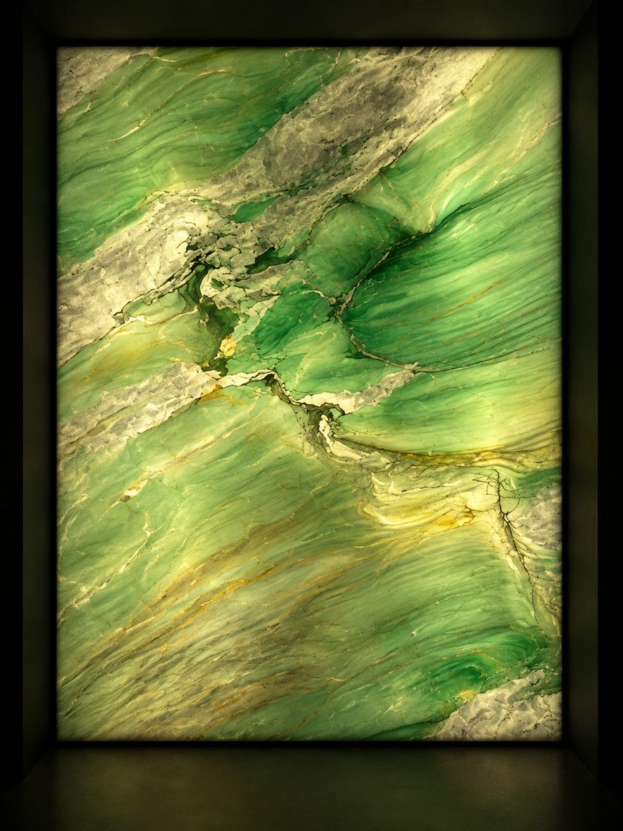 Green Onyx in museum light