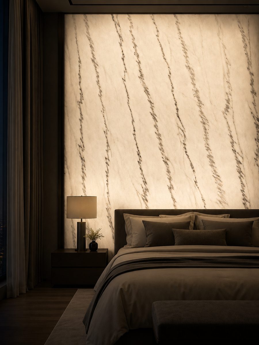 Guangxi White Chinese Carrara in night light