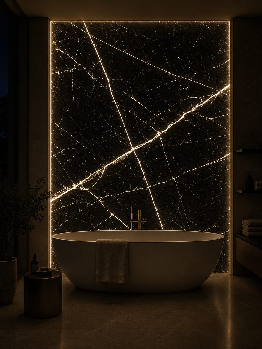 Negro Marquina Portugues in night light