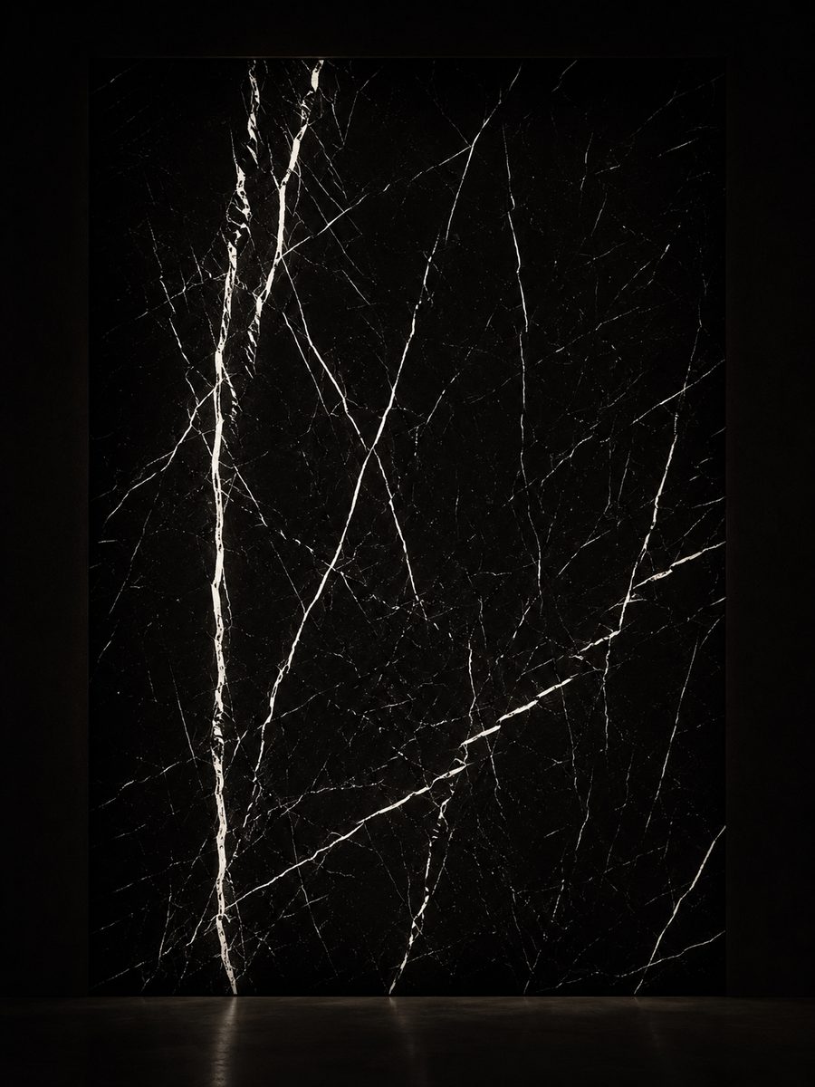 Nero Marquina Extra in museum light