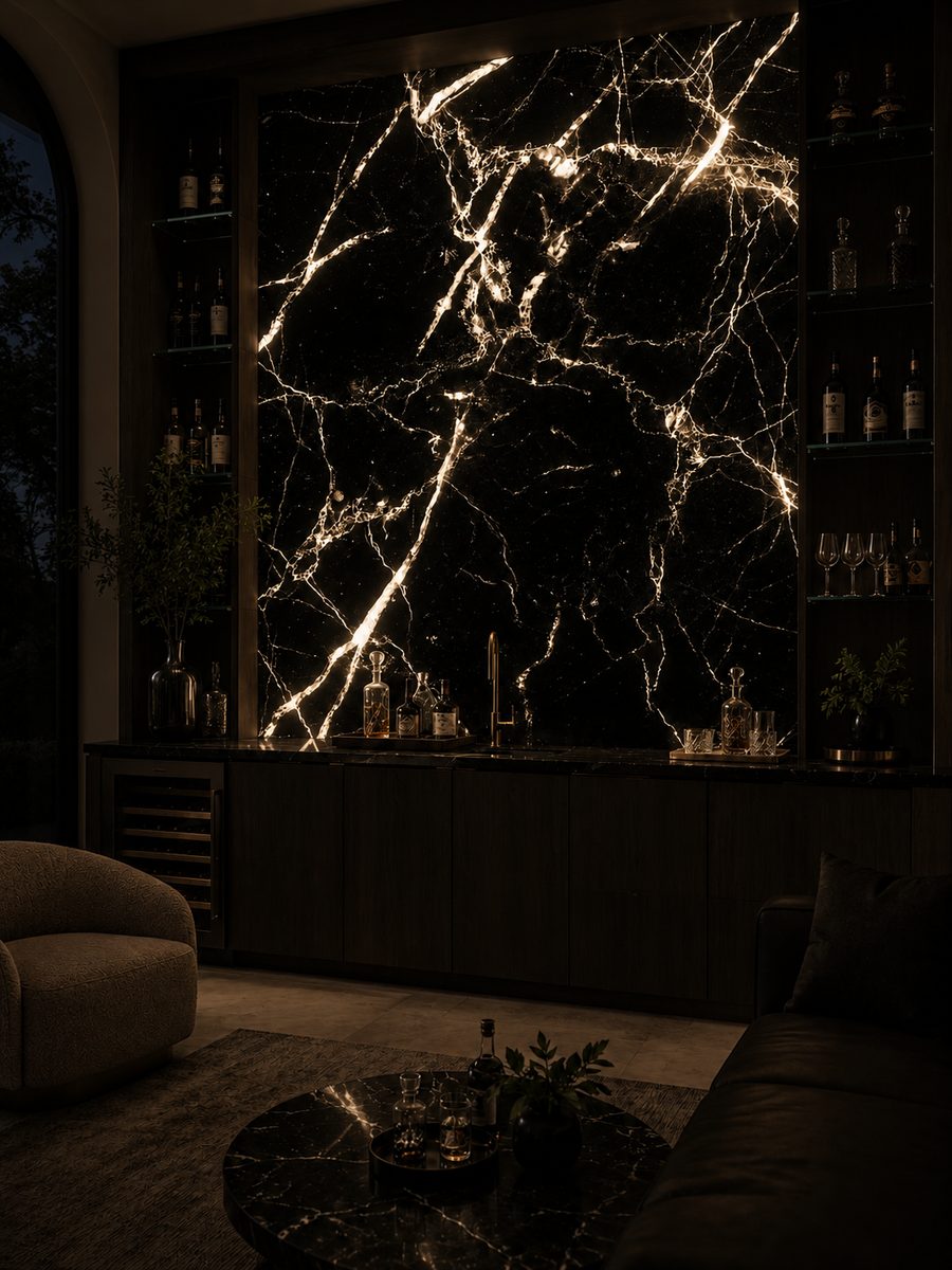 Nero Marquina Italiano in night light