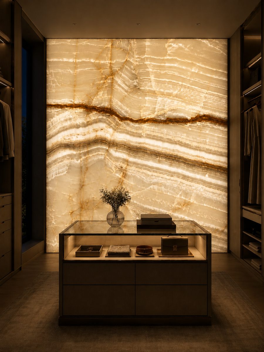 Onice Ivory in night light