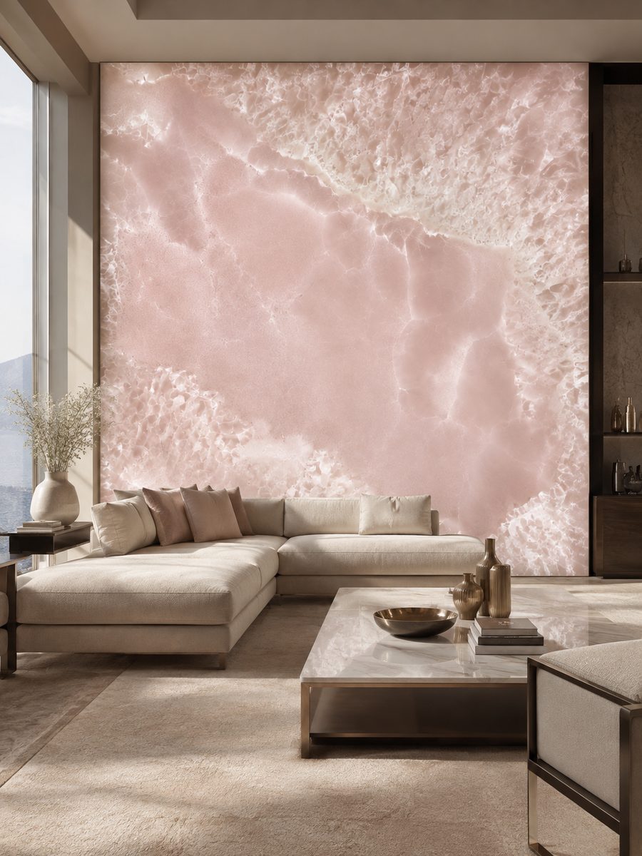 Onice Rosa Perlino in day light