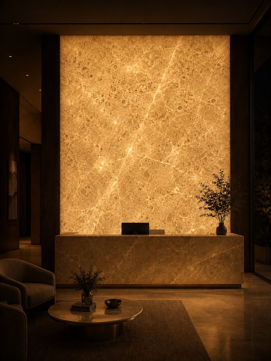 Ottoman Beige in night light