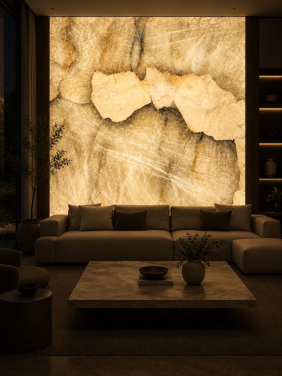Patagonia Cream Marble in night light