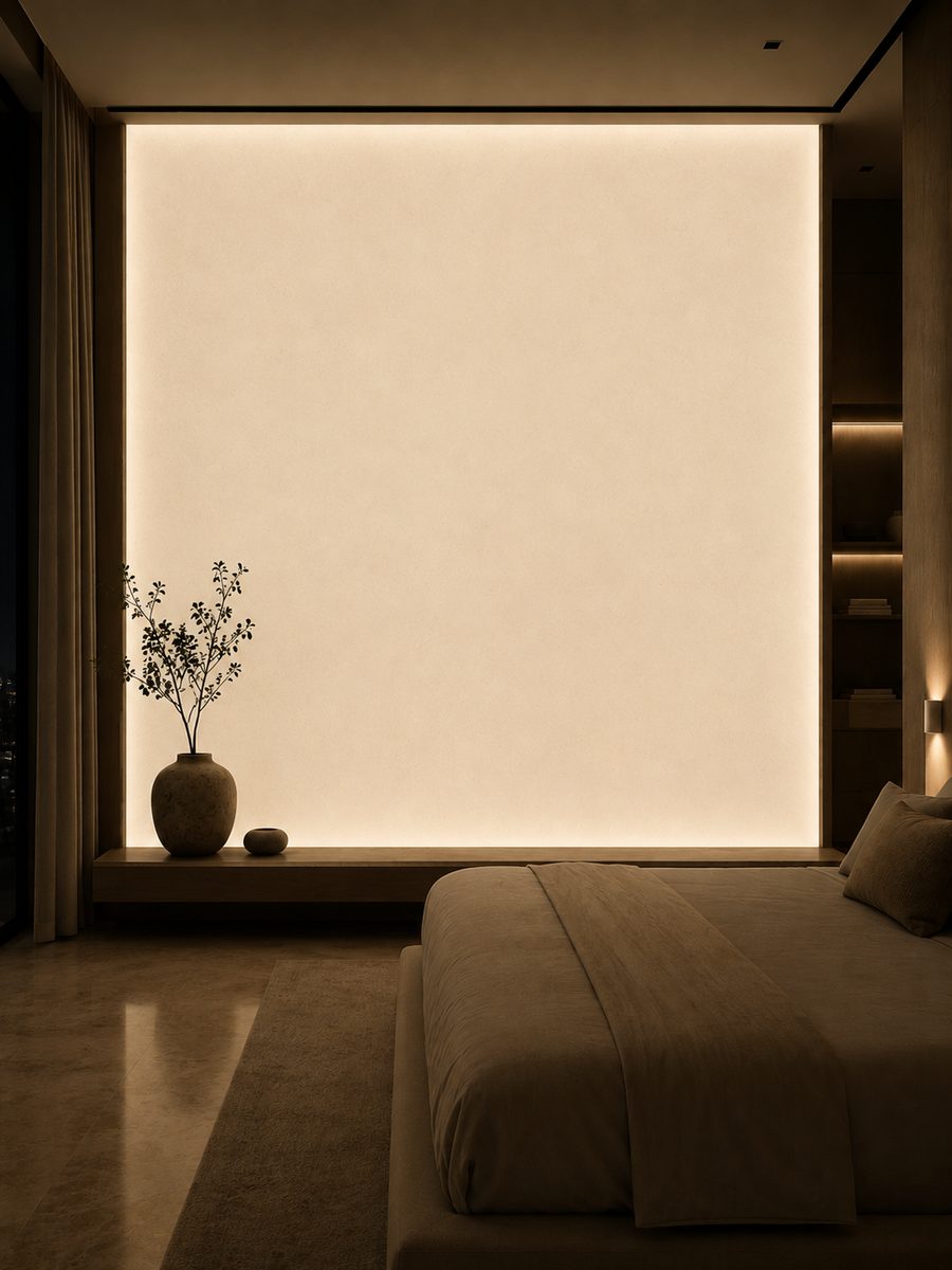 Plain White Marble in night light