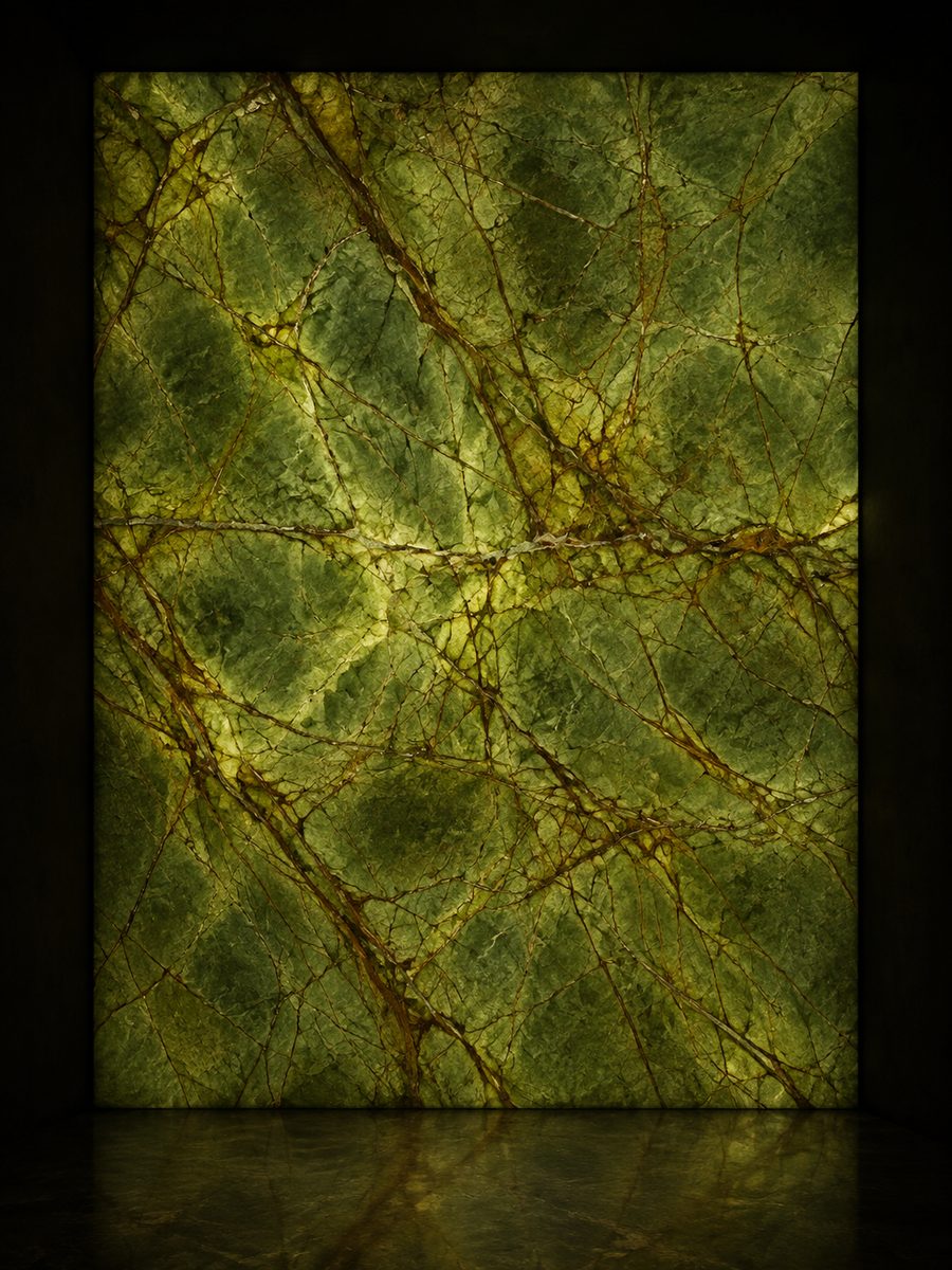 Rainforest Green in museum light