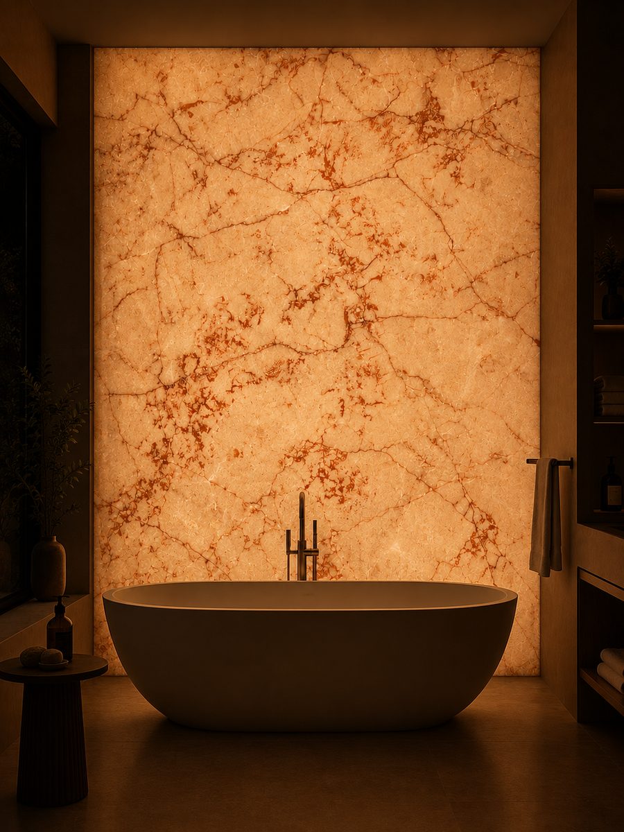 Rosalia Rosa Beige in night light