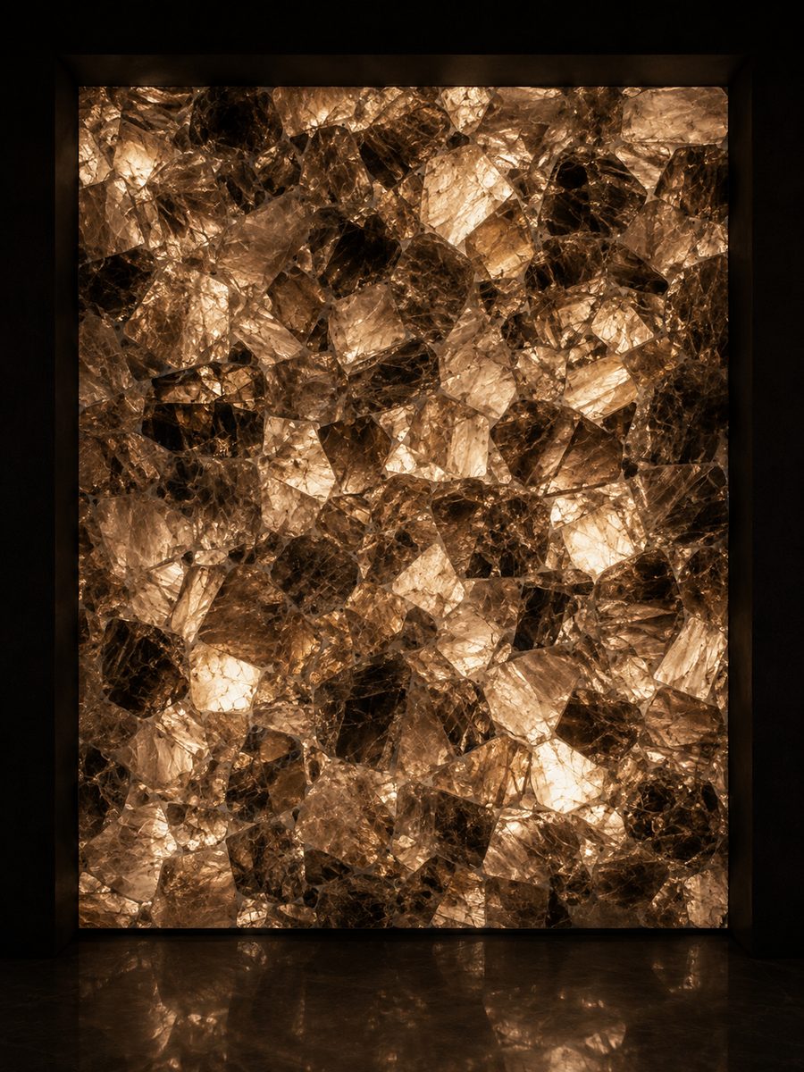 Smoky Quartz in museum light