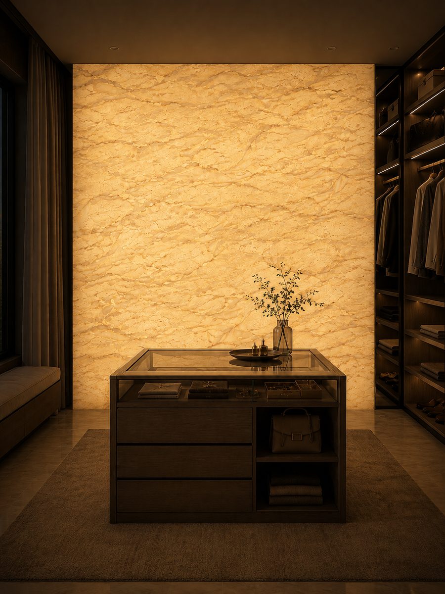 Sylvia Beige in night light