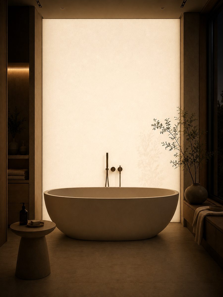 Thassos White Extra in night light