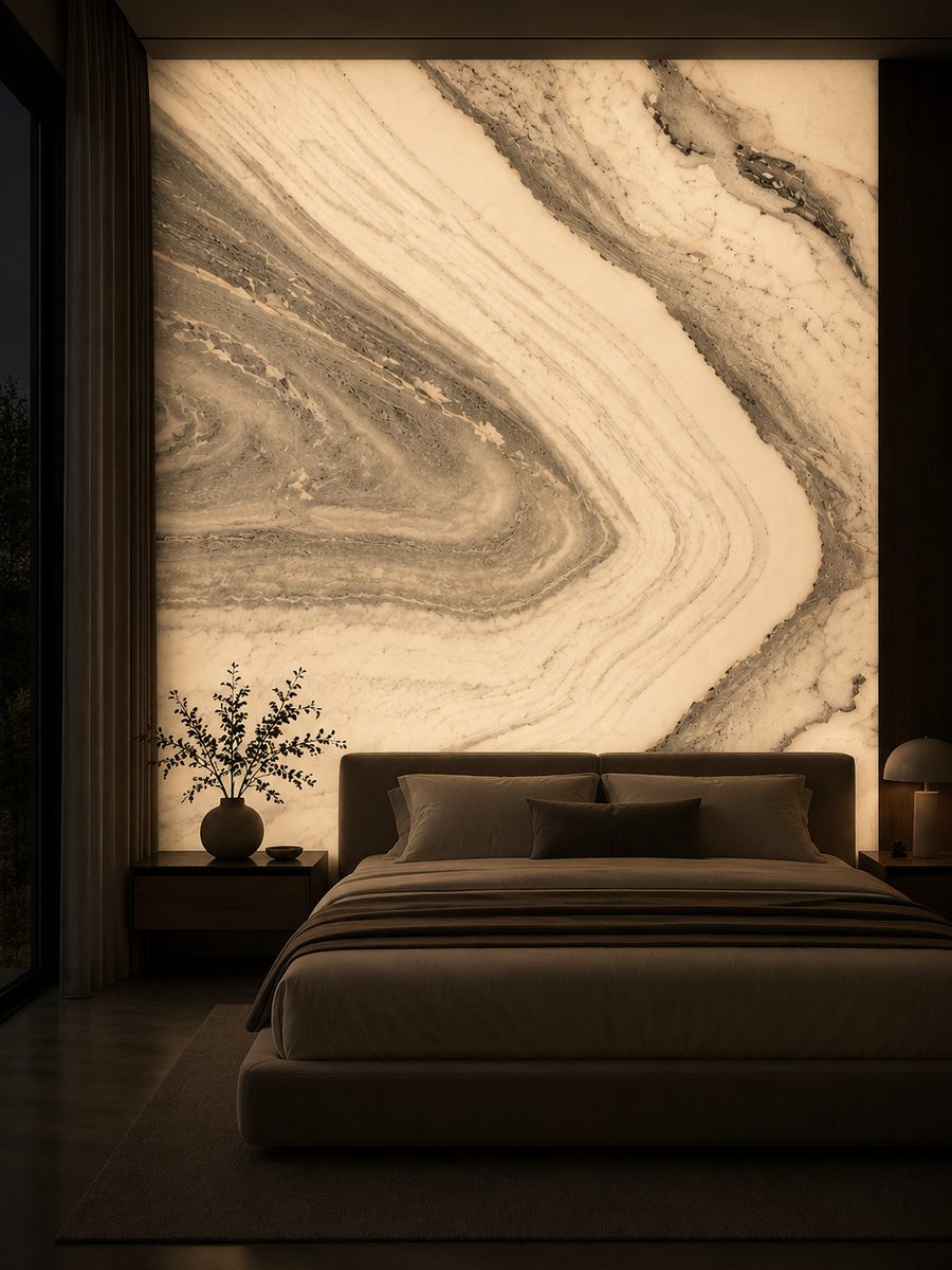 Vermont Danby Statuario in night light