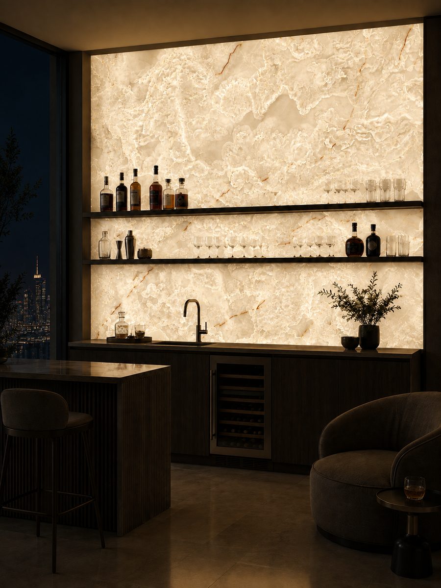 White Onyx AAA in night light